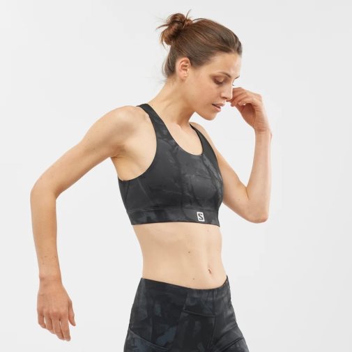 Salomon Cross Women's Run Bras Black | CA 67A35